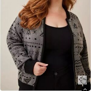Torrid SZ 00 Warner Bros. Harry Potter Bomber Zip Up Sweater